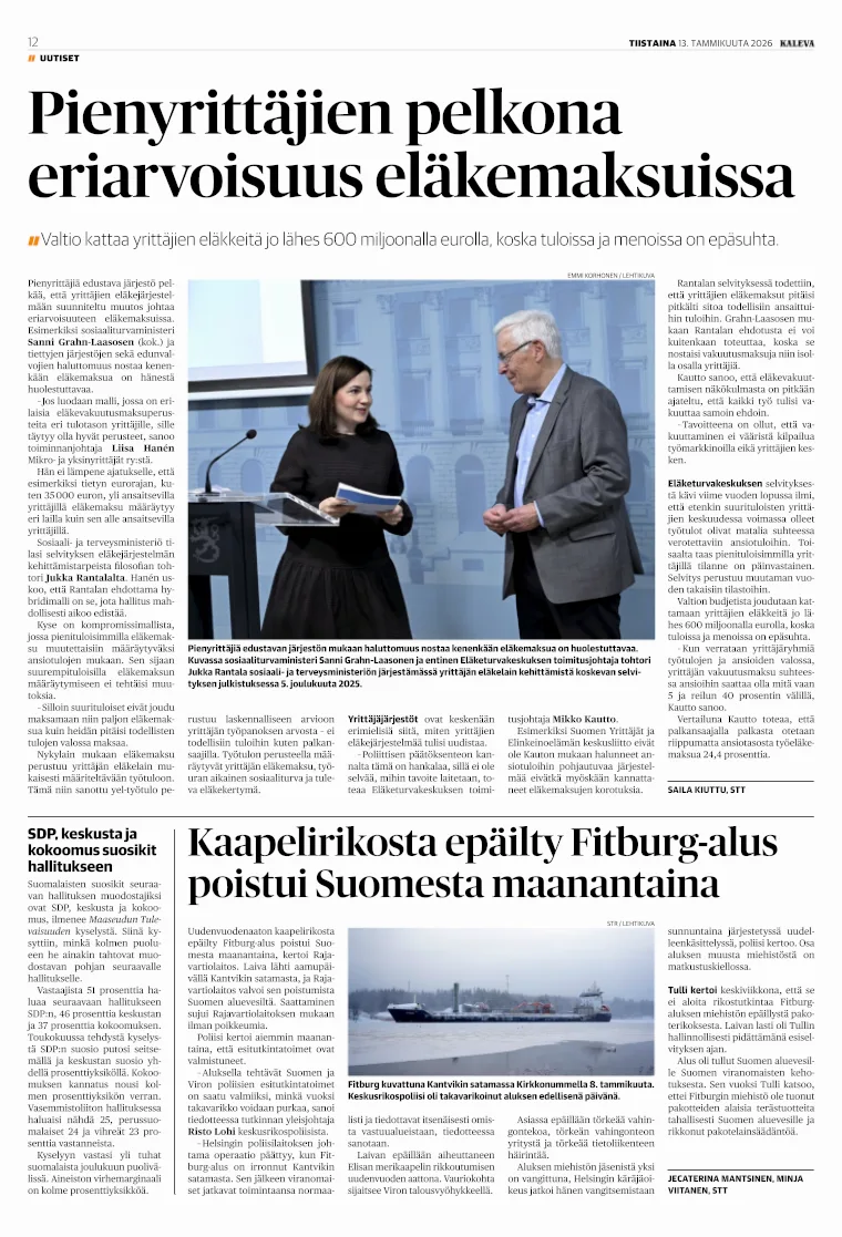 Kalevan sivu 12