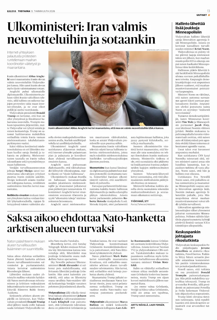 Kalevan sivu 13