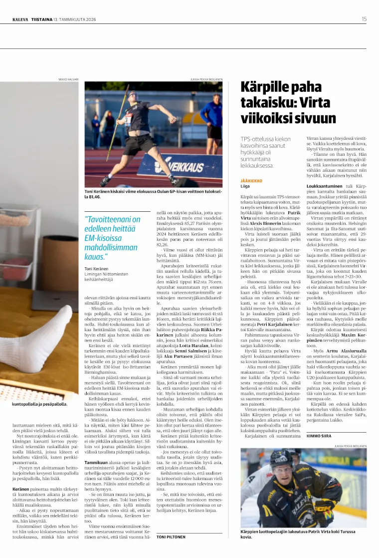 Kalevan sivu 15