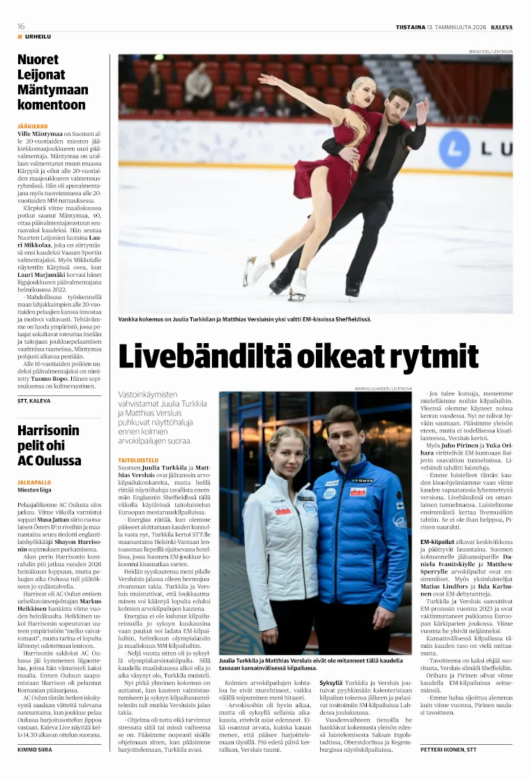 Kalevan sivu 16