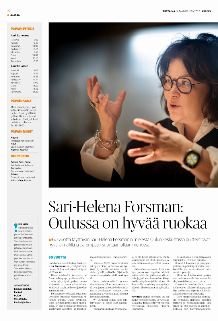 Kalevan sivu 22